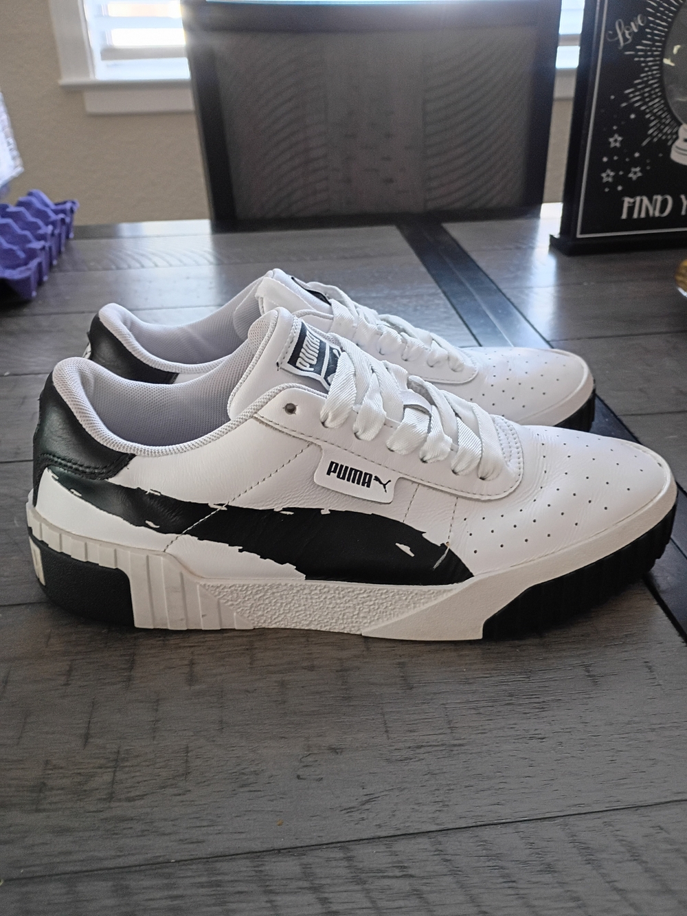 Puma White and Black Women's Low-Top Sneakers